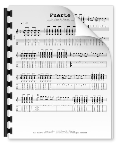 Music Notation for guitar by John H. clarke