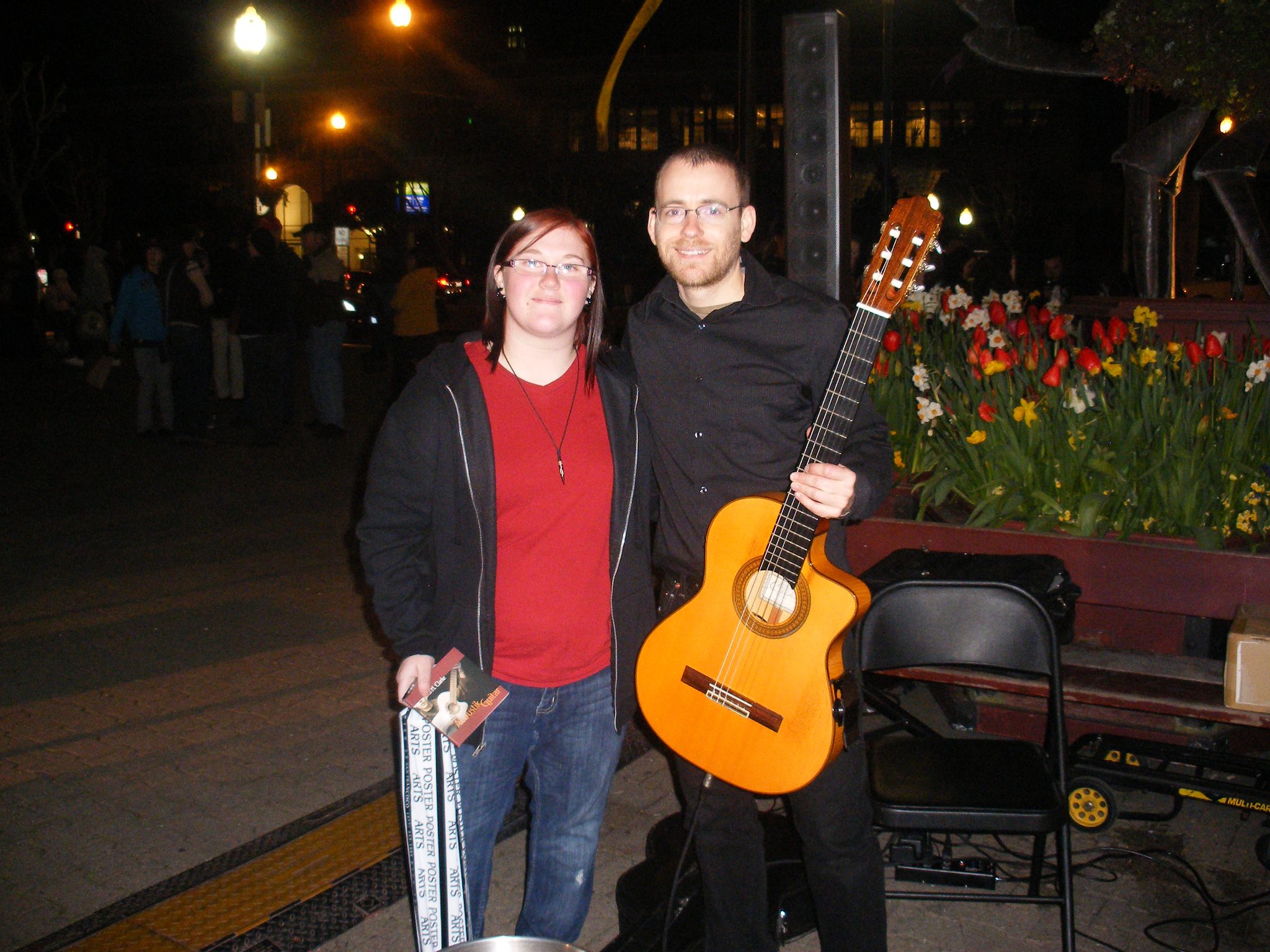 John Clarke with fan at pier 39