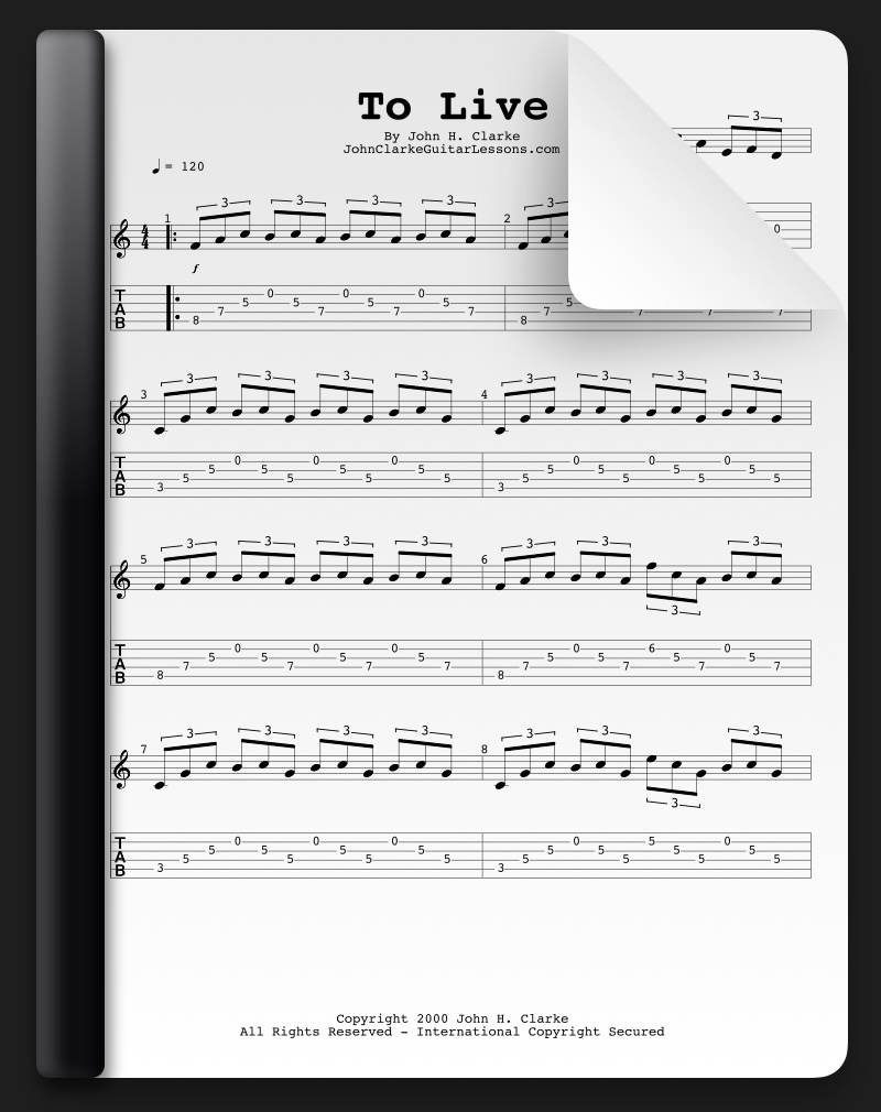 Music Notation for guitar by John H. clarke